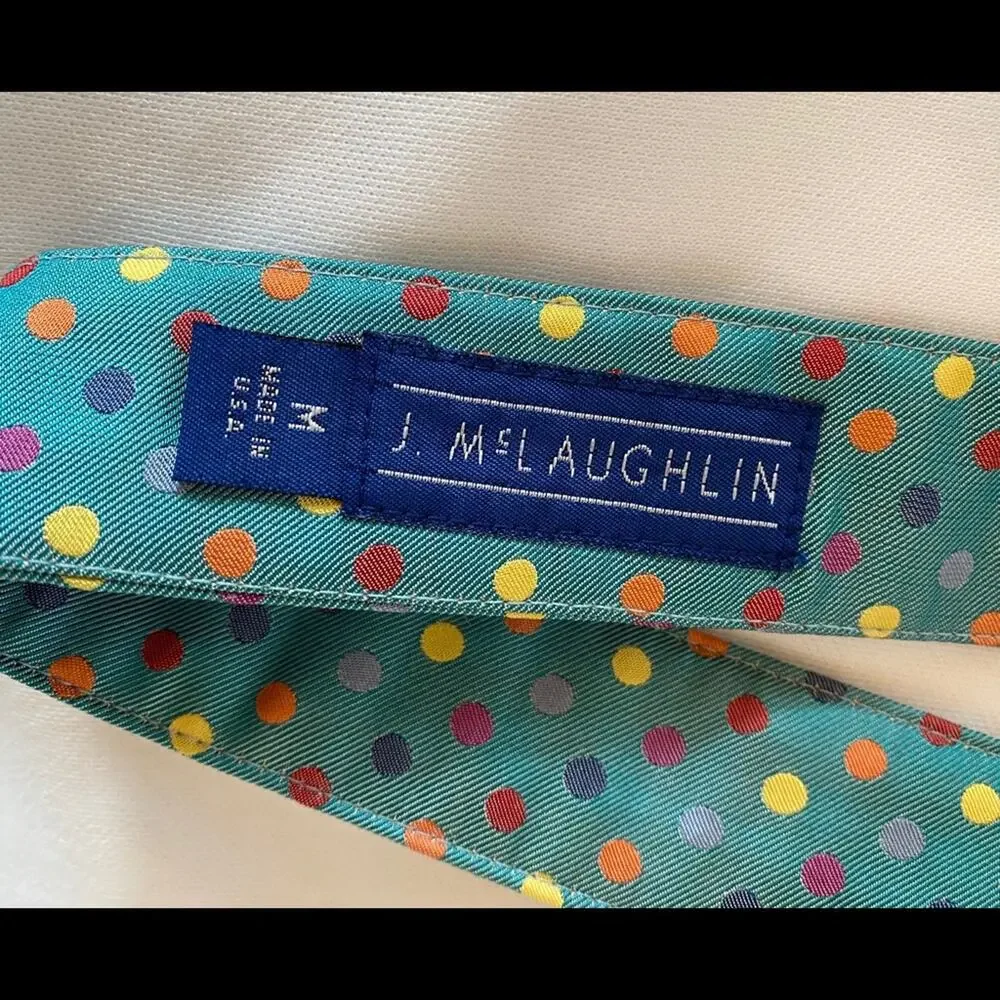 J.McLaughlin M Teal Polka Dot Belt,‎ Double Buckles